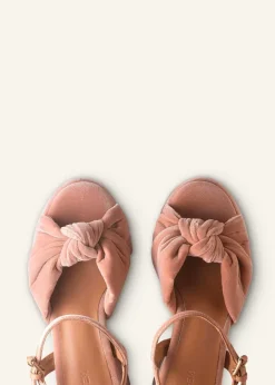 New ME+EM Ruched Velvet Knot Platform Blush Velvet