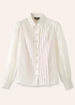 Best ME+EM Scallop Pleat Detail Blouse + Cami Light Cream