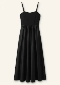 Clearance ME+EM Seam Detail Mixed Media Maxi Dress Black