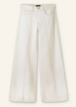 Online ME+EM Seam Front Wide-Leg Flare Jean White