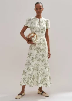 Hot ME+EM Shadow Berry Print Maxi Dress Light Cream/Green/Multi