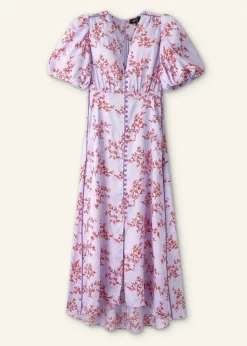 Best ME+EM Shadow Berry Print Midi Tea Dress Purple/Red/Multi