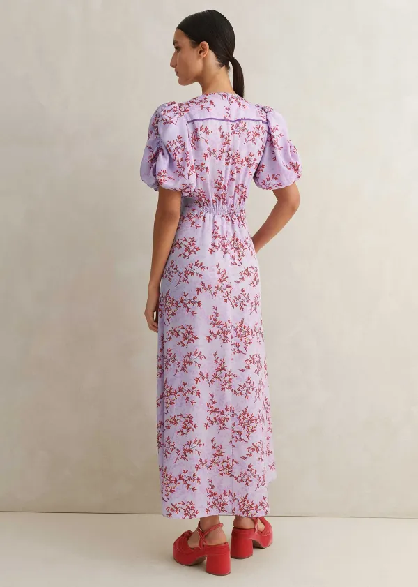 Best ME+EM Shadow Berry Print Midi Tea Dress Purple/Red/Multi