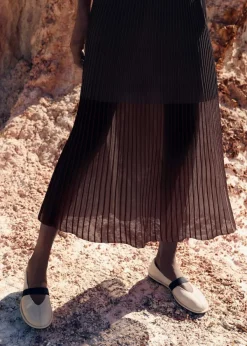 Hot ME+EM Sheer Panelled Evening Knit Maxi Dress Black