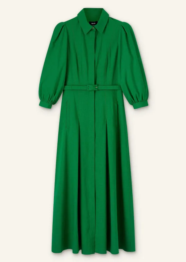 ME+EM Shirt Maxi Dress Spring Green