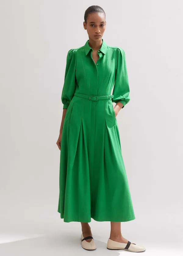 ME+EM Shirt Maxi Dress Spring Green