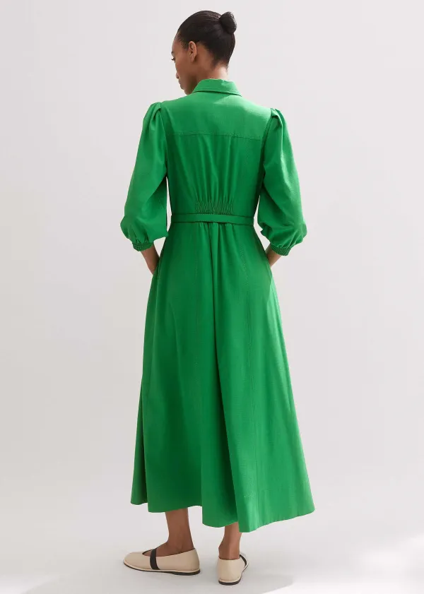 ME+EM Shirt Maxi Dress Spring Green