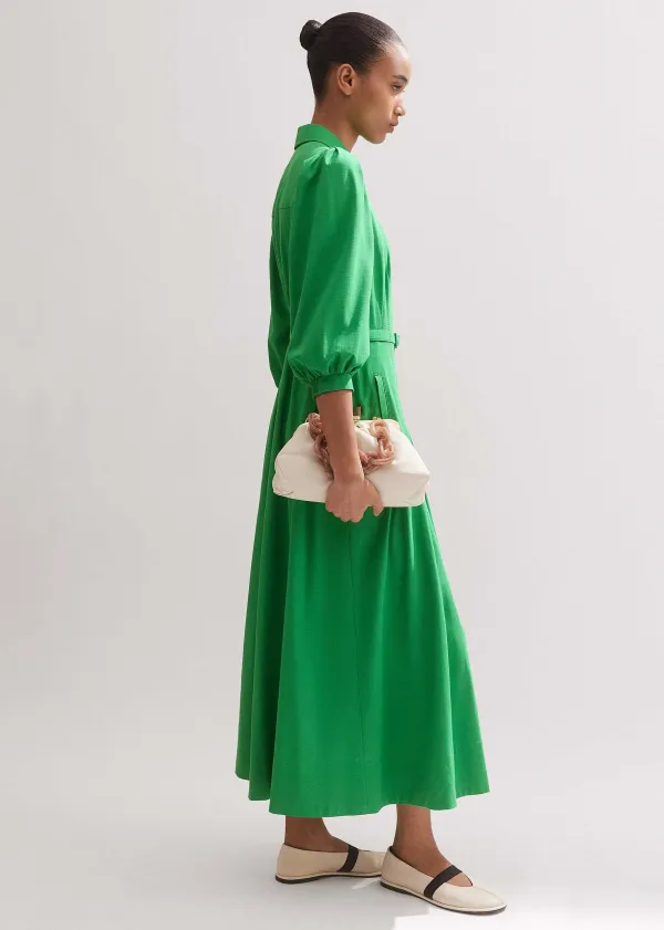 ME+EM Shirt Maxi Dress Spring Green