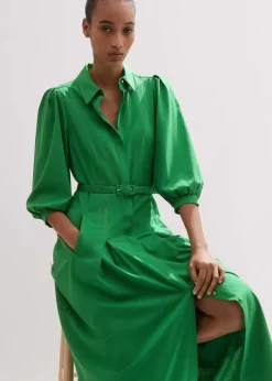 ME+EM Shirt Maxi Dress Spring Green
