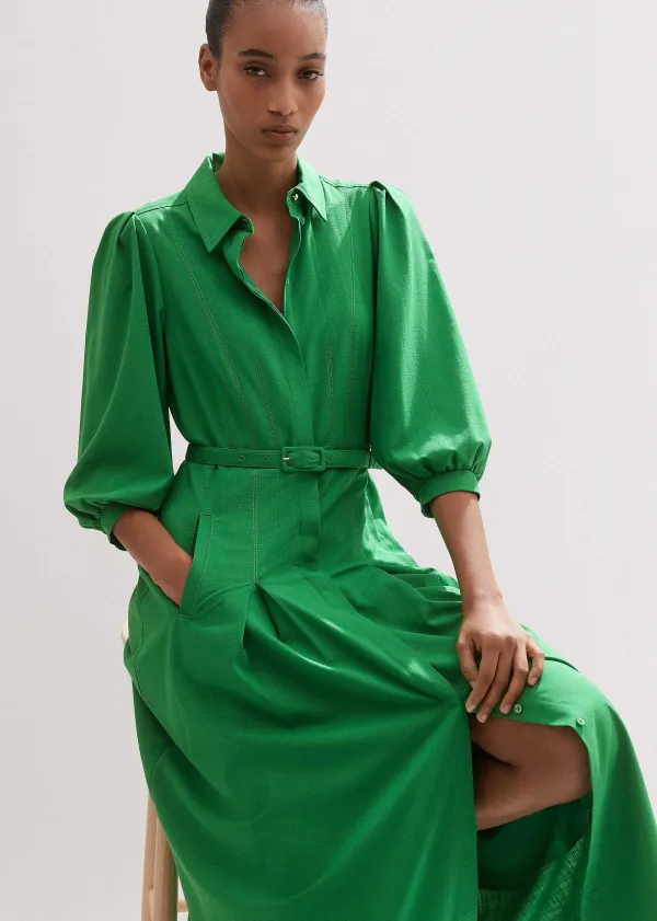 ME+EM Shirt Maxi Dress Spring Green