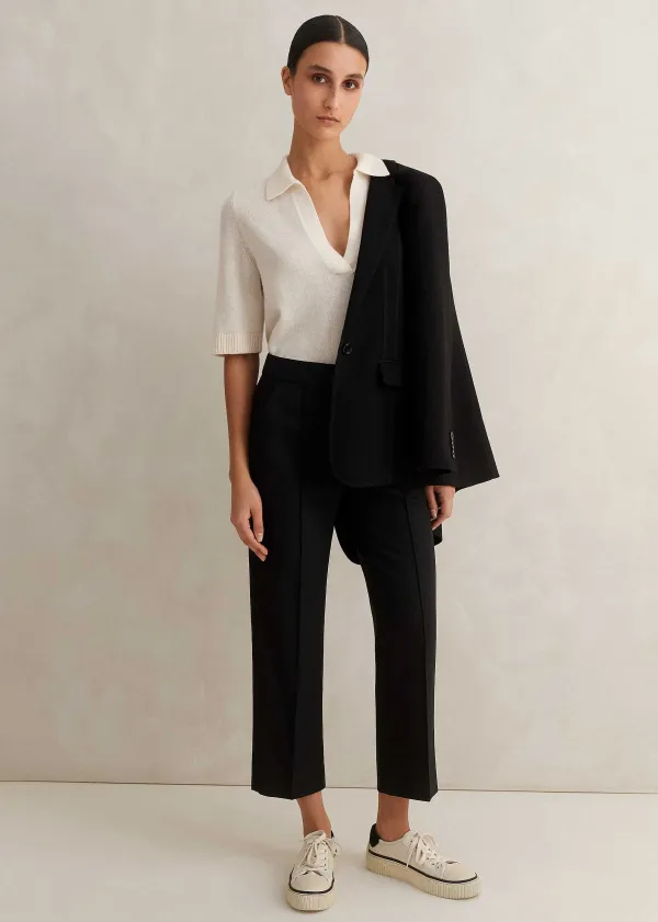 Hot ME+EM Short Length Slim Crop Forever Trouser Black