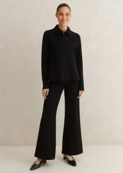 Online ME+EM Short Travel Tailoring Kick Flare Trouser Co-Ord Black