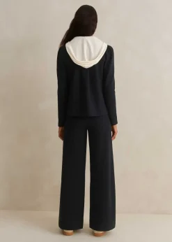 ME+EM Short-Length Travel Tailoring Palazzo Co-Ord Blue