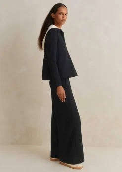 ME+EM Short-Length Travel Tailoring Palazzo Co-Ord Blue