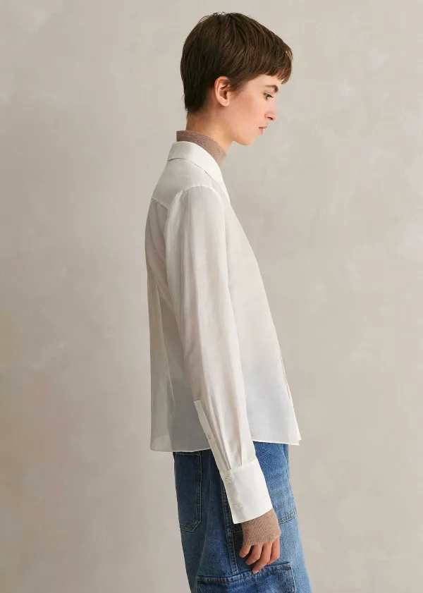 Hot ME+EM Silk Cotton Layering Shirt Cream