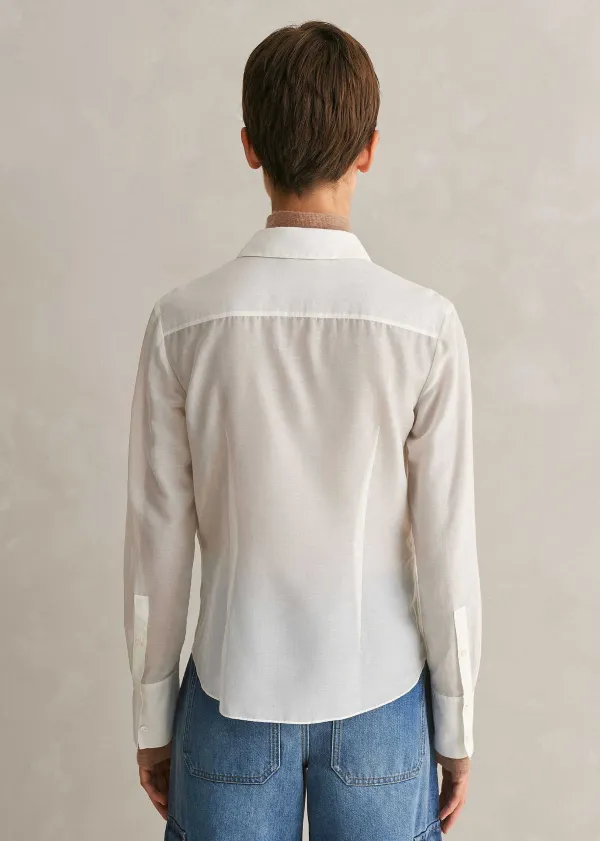 Hot ME+EM Silk Cotton Layering Shirt Cream