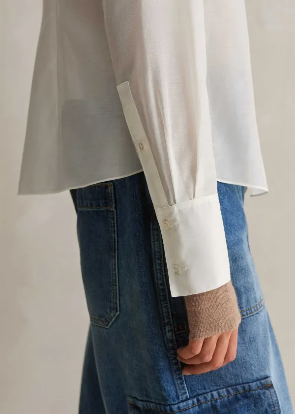 Hot ME+EM Silk Cotton Layering Shirt Cream