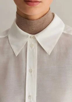 Hot ME+EM Silk Cotton Layering Shirt Cream