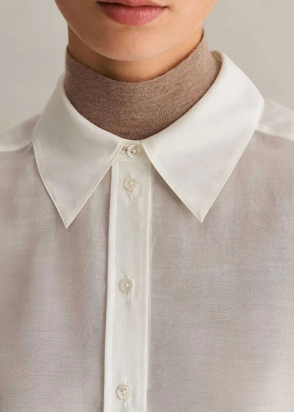 Hot ME+EM Silk Cotton Layering Shirt Cream