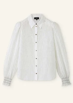 Discount ME+EM Silk Cotton Stripe Shirt Soft White/Black