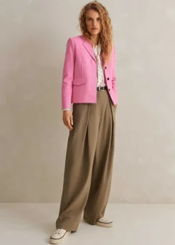 Discount ME+EM Silk Halo Spot Print Pussybow Blouse Light Cream/Pink/Sand