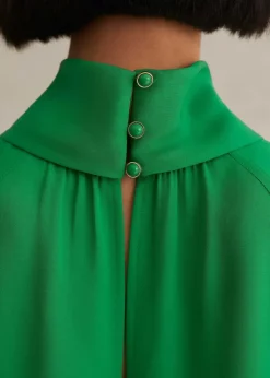Online ME+EM Silk High Neck Raglan Sleeve Top Spring Green