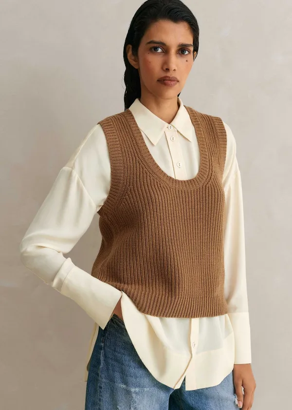 New ME+EM Silk Oversized Shirt Light Cream