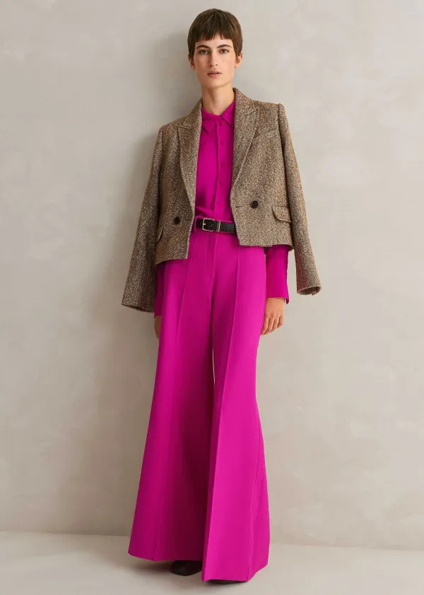 ME+EM Silk Pop Colour Shirt Electric Pink