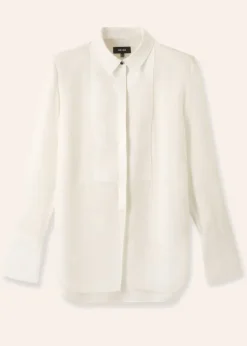 Sale ME+EM Silk Tux Shirt Soft White