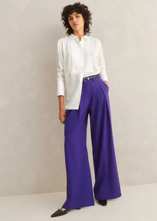 Sale ME+EM Silk Tux Shirt Soft White