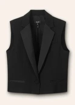 Clearance ME+EM Sleeveless Tux Jacket Black
