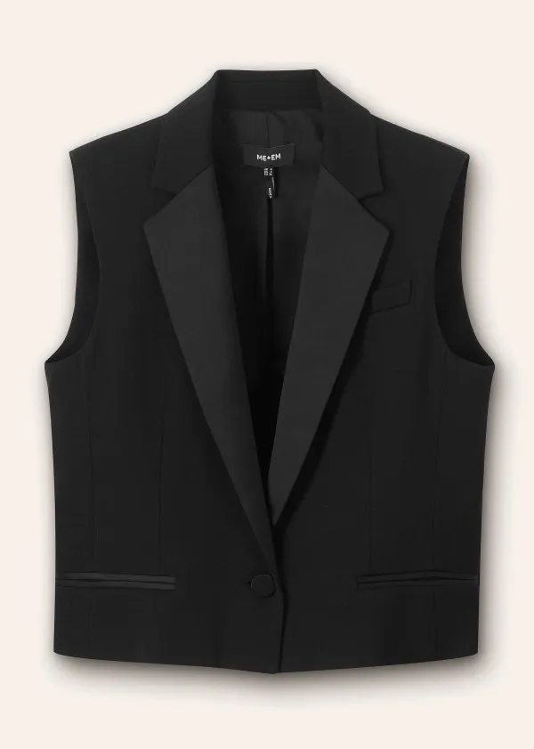 Clearance ME+EM Sleeveless Tux Jacket Black