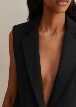Clearance ME+EM Sleeveless Tux Jacket Black