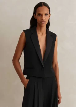 Clearance ME+EM Sleeveless Tux Jacket Black