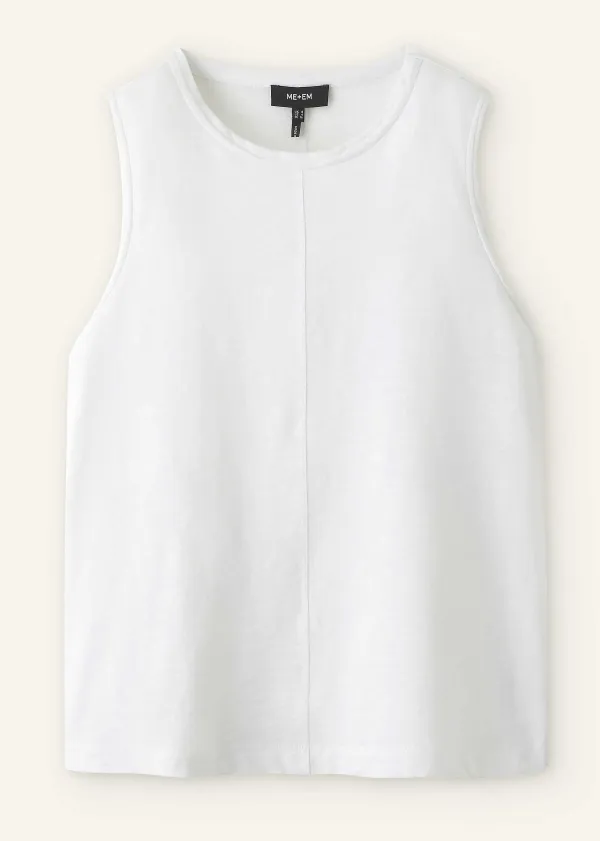 New ME+EM Slub Crew Neck Swing Vest Fresh White