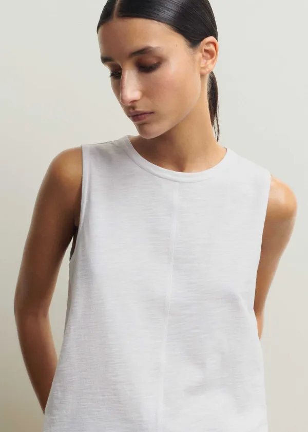 New ME+EM Slub Crew Neck Swing Vest Fresh White