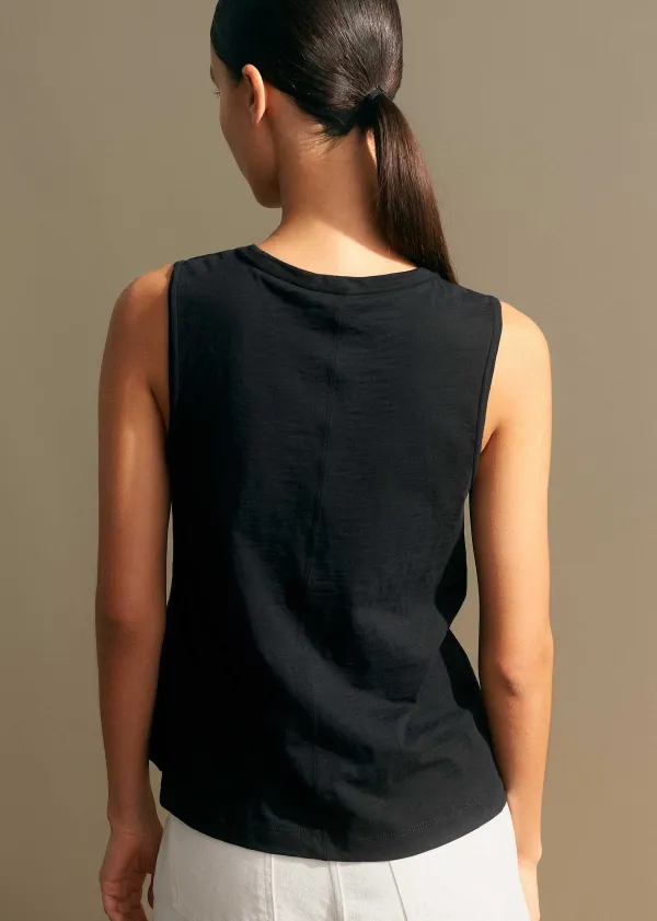 Clearance ME+EM Slub Crew Neck Swing Vest Black