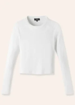 New ME+EM Slub Jersey Crop Crew Neck Top Bright White