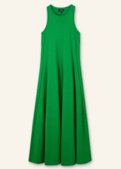 ME+EM Slub Jersey Halterneck Maxi Dress Spring Green