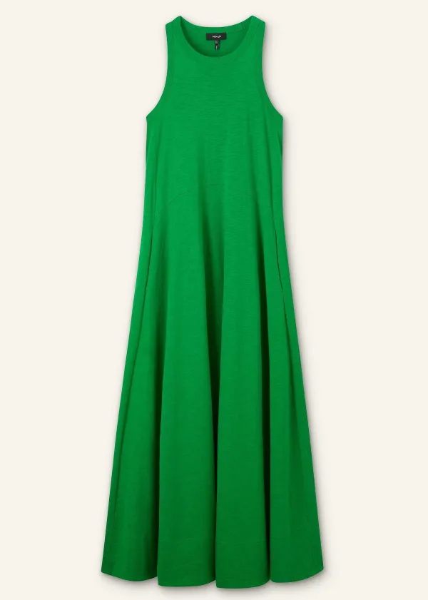 ME+EM Slub Jersey Halterneck Maxi Dress Spring Green