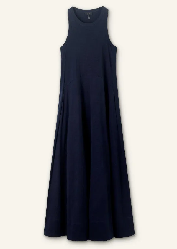 Hot ME+EM Slub Jersey Halterneck Maxi Dress Navy