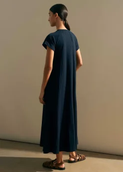 Best ME+EM Slub Jersey Midi Swing Dress Navy