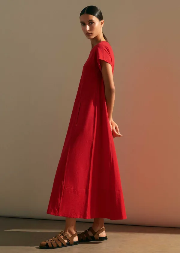 New ME+EM Slub Jersey Midi Swing Dress