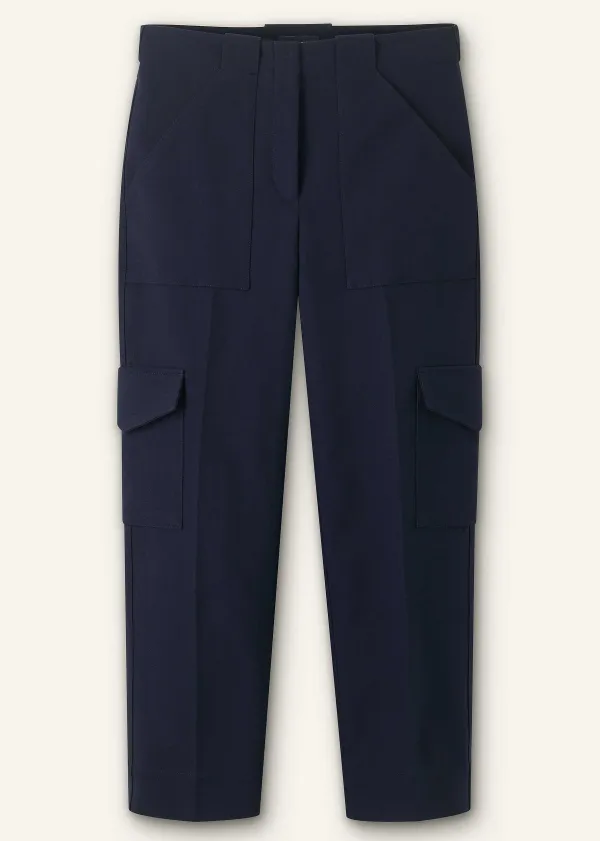 Hot ME+EM Smart Cargo Slim Crop Trouser Navy