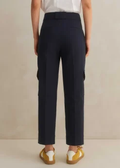 Hot ME+EM Smart Cargo Slim Crop Trouser Navy