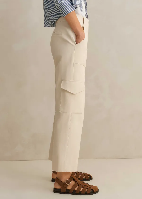 Discount ME+EM Smart Cargo Slim Crop Trouser Cream