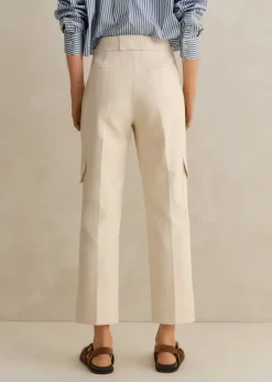 Discount ME+EM Smart Cargo Slim Crop Trouser Cream