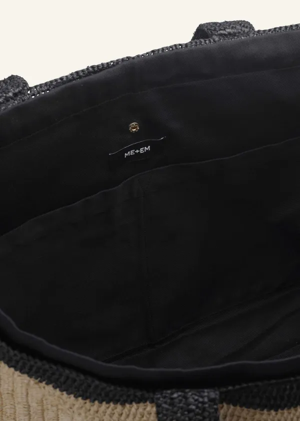 Online ME+EM Soft Raffia Tote Natural/Black