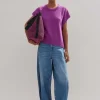 Online ME+EM Soft Raffia Tote Purple/Black