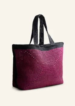 Online ME+EM Soft Raffia Tote Purple/Black